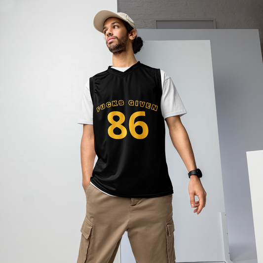 86 FUCKS GIVEN unisex basketball jersey